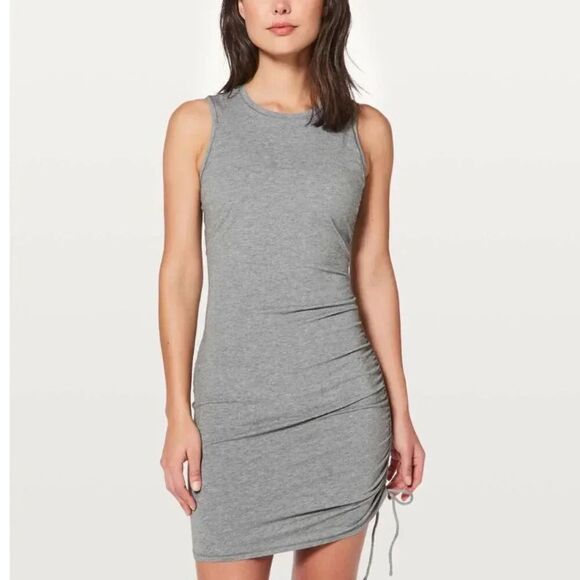 Lululemon Cinch it Dress Heathered Medium  Grey 4 - Picture 1 of 8